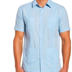 Chicken Guayabera Men’s Button Down Shirt Size 42 Lightweight Cool